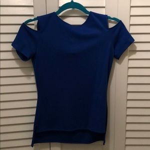 Karen Millen Open Shoulder Blue Top